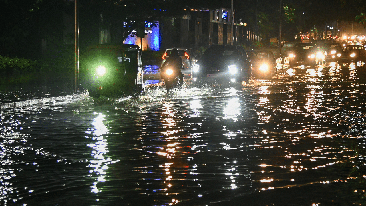 Return to home from offices in Bellandur recorded the largest spike at 62 per cent during the rains. Credit: DH Photo