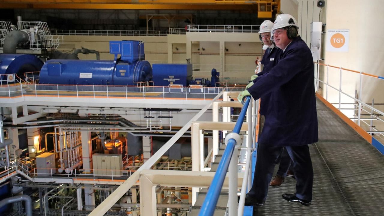 British Prime Minister Boris Johnson looks on during his visit to EDF's Sizewell Nuclear power station in Sizewell, Britain. Credit: Reuters photo