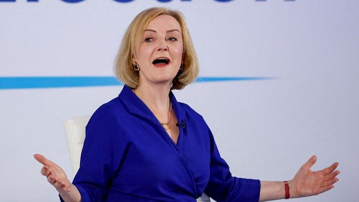 Liz Truss, 47, has described her ascent towards the top of British politics as a "journey" that has seen her criticised for being ambitiously opportunistic. Credit: Reuters Photo