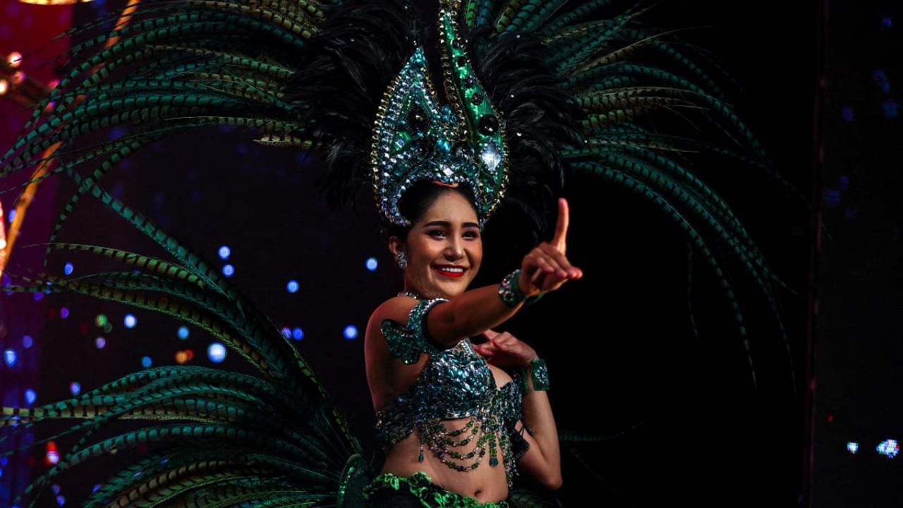 Peerapong Butakul, aka "Bee", dances during a rehearsal ahead of the reopening of Tiffany's show in Pattaya. Credit: Reuters Photo