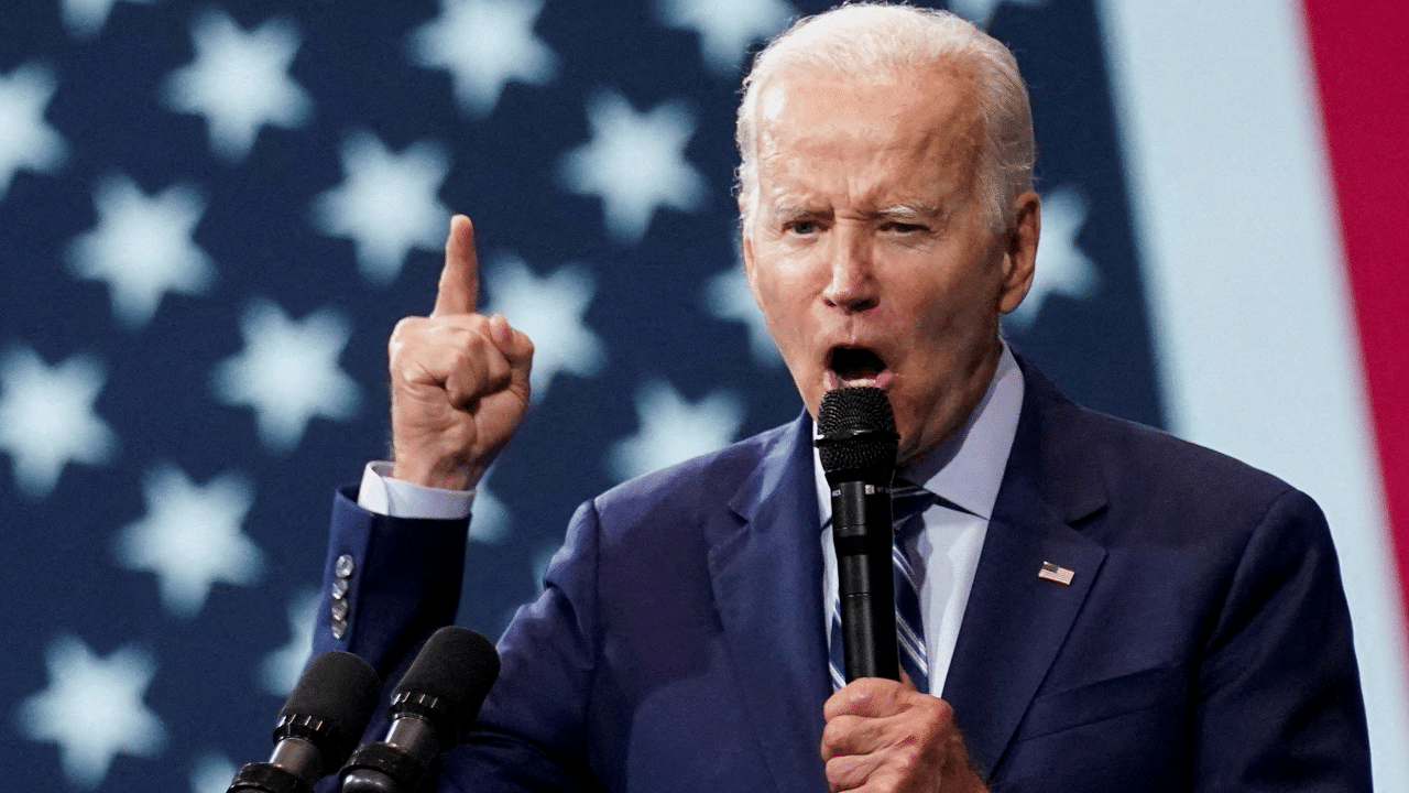 Biden recently lashed out with rare virulence against Trump and those who embrace his "Make America Great Again" ideology. Credit: Reuters Photo