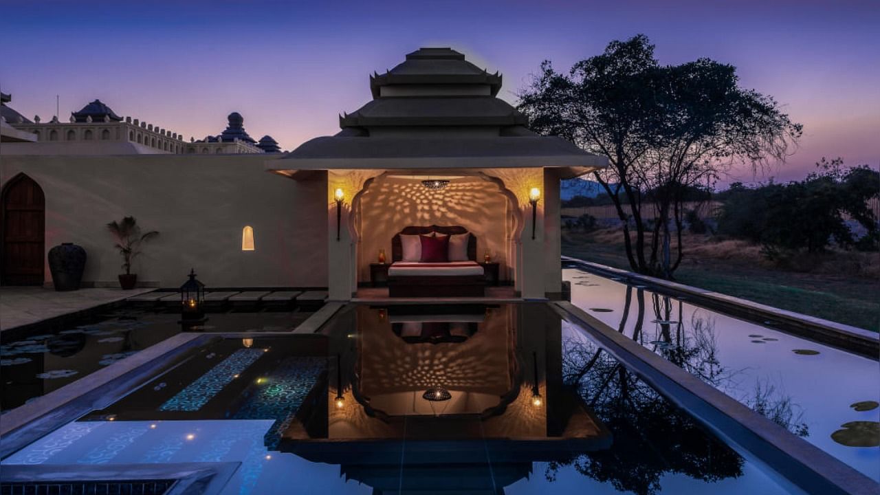 This gazebo designed by Earthitects is inspired by the architecture at Hampi. Credit: Special arrangement