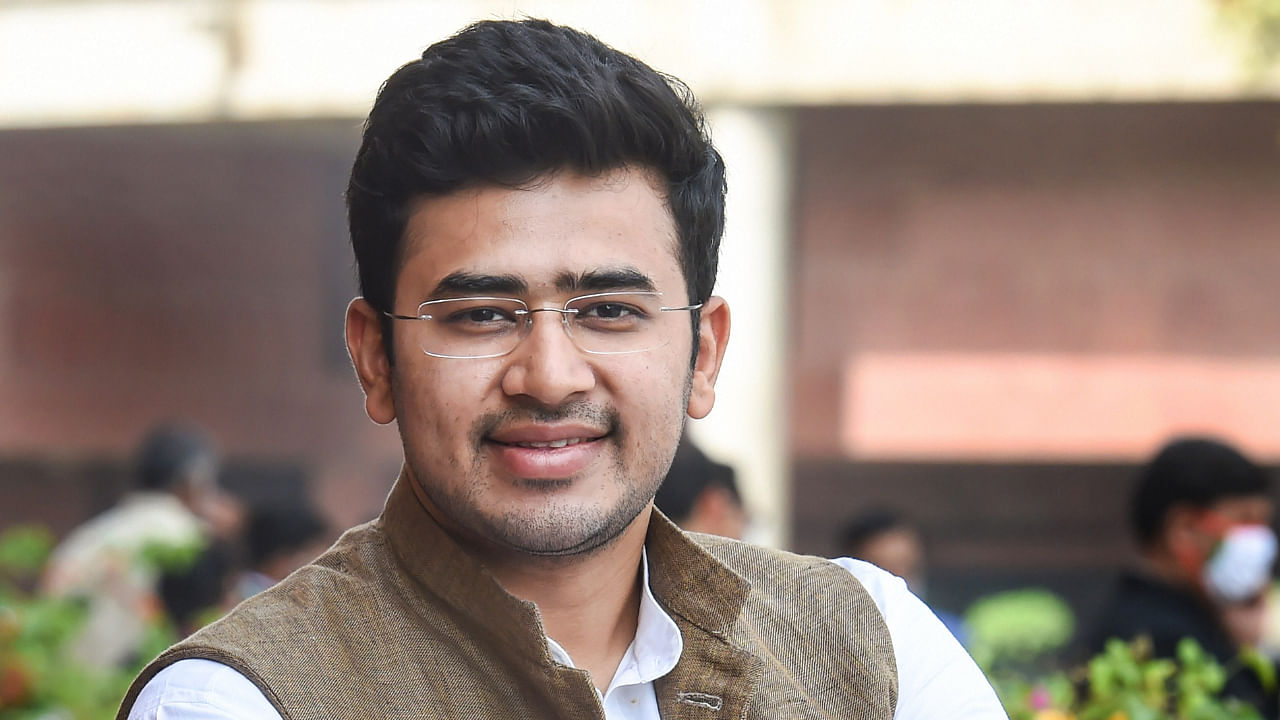 Tejasvi Surya, one among the 7 MPs attending the parliamentary exchange programme on 'strengthening governance and combating disinformation through the use of innovative technology'. Credit: PTI File Photo