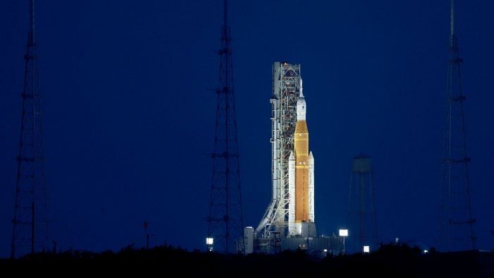 NASA's Artemis I rocket sits on launch pad 39-B at Kennedy Space Center on September 3. Credit: AFP Photo
