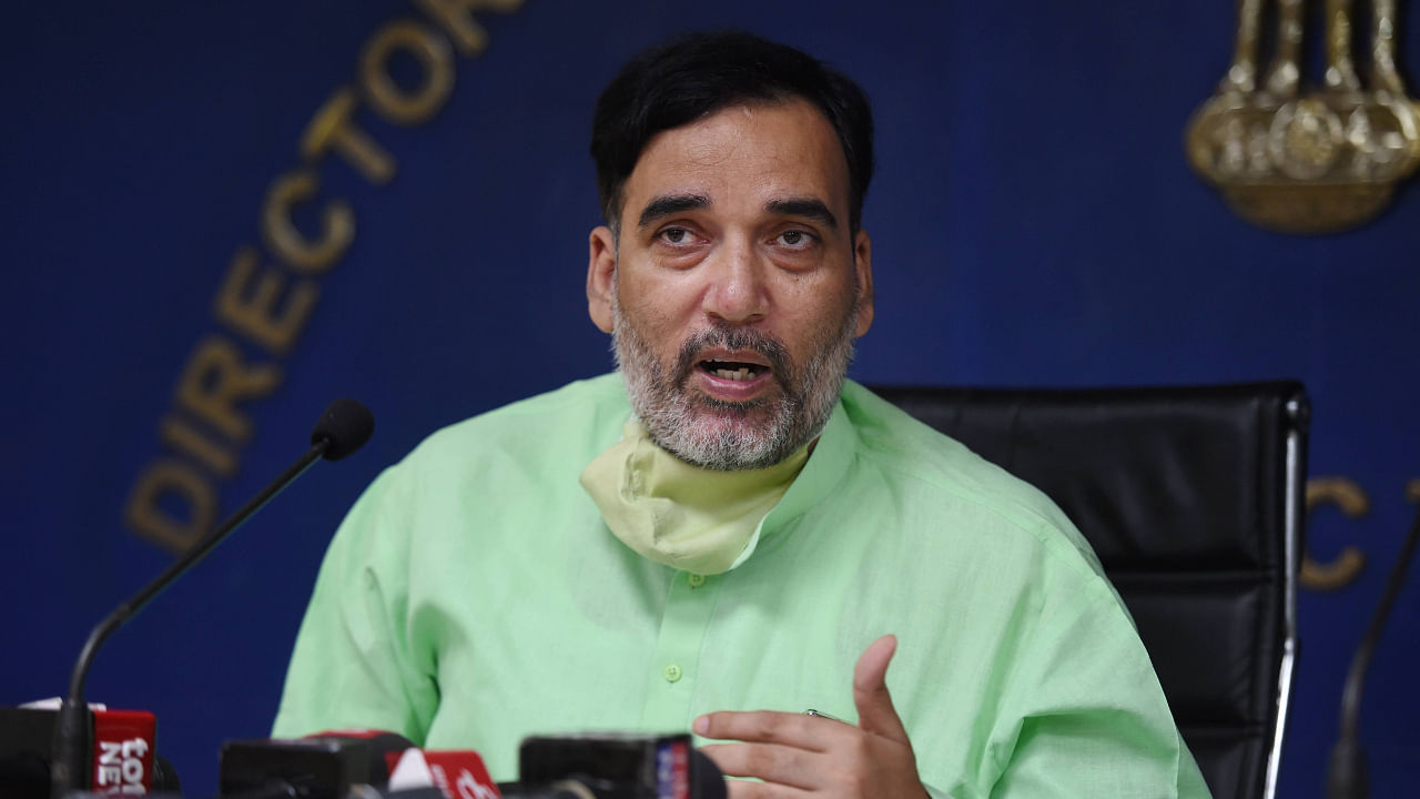 Delhi Environment Minister Gopal Rai addresses a press conference on current situation of pollution in Delhi and NCR. Credit: PTI File Photo