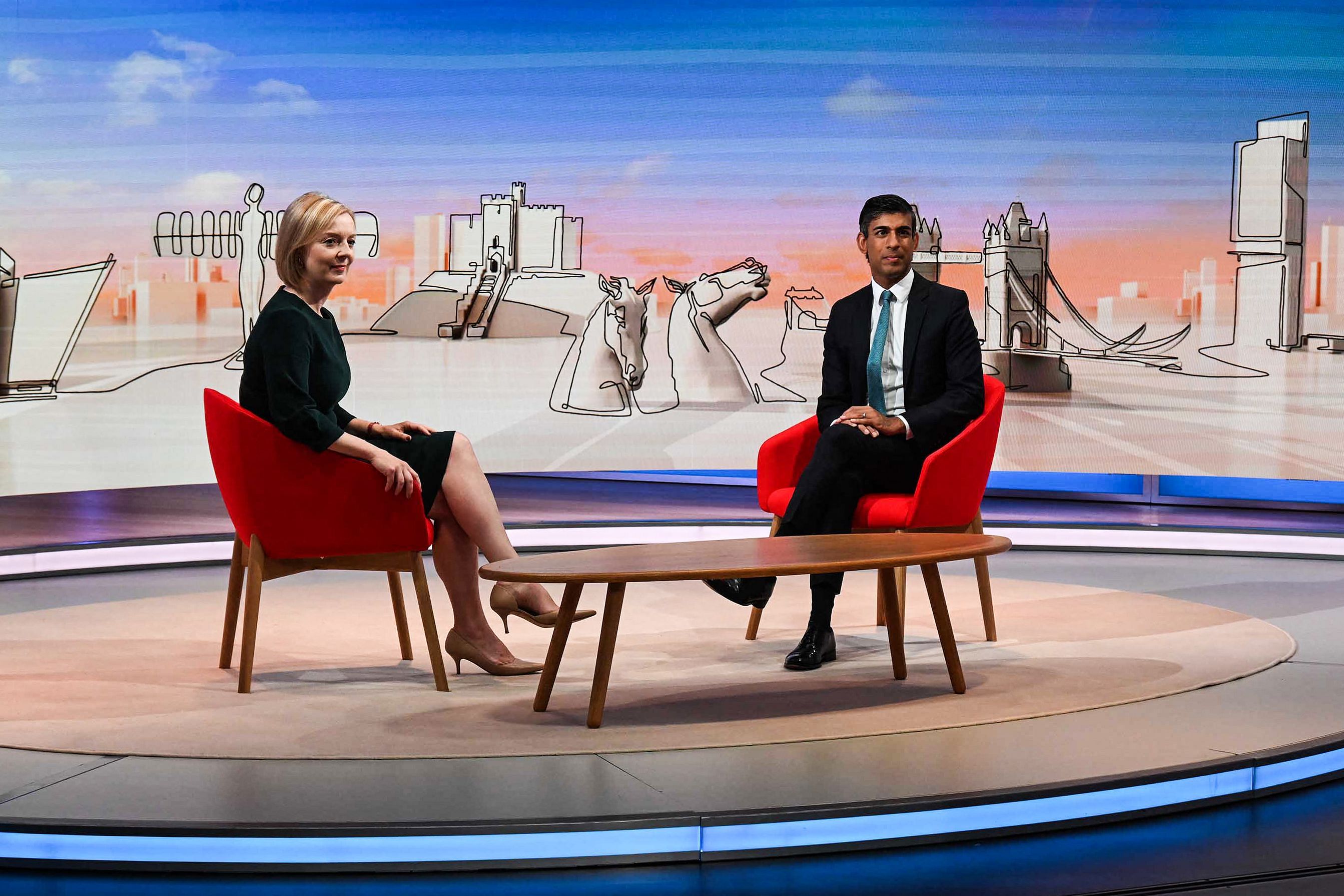 Liz Truss and Rishi Sunak. Credit: AFP Photo