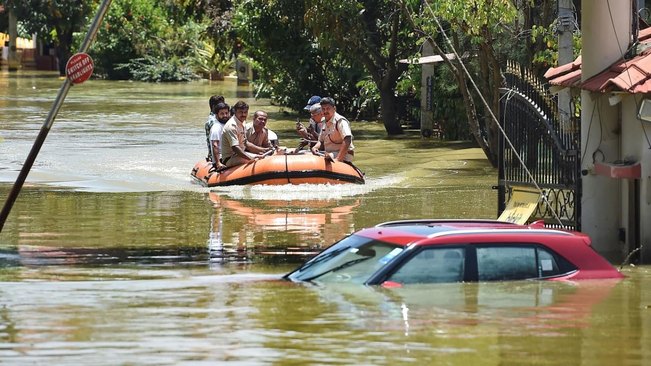 The IT and BT company employees are facing the fury of the heavy rains for more than 10 days. Credit: PTI Photo