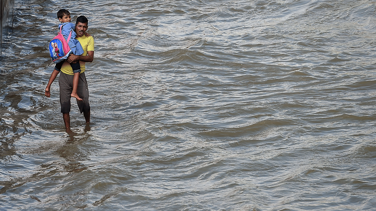 Waterlogging after rain in Bengaluru. Credit: PTI Photo
