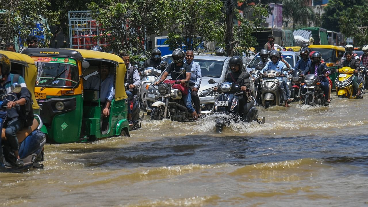 Heavy rains and flooding did not spare government schools as well. Credit: DH Photo