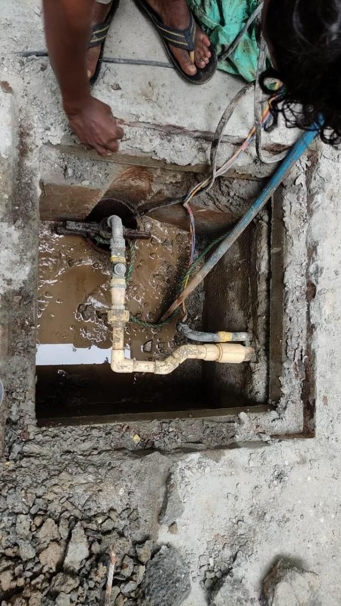An injection well set up at an apartment complex in Singasandra to curb basement flooding. Pic credit: Ganesh Shanbhag