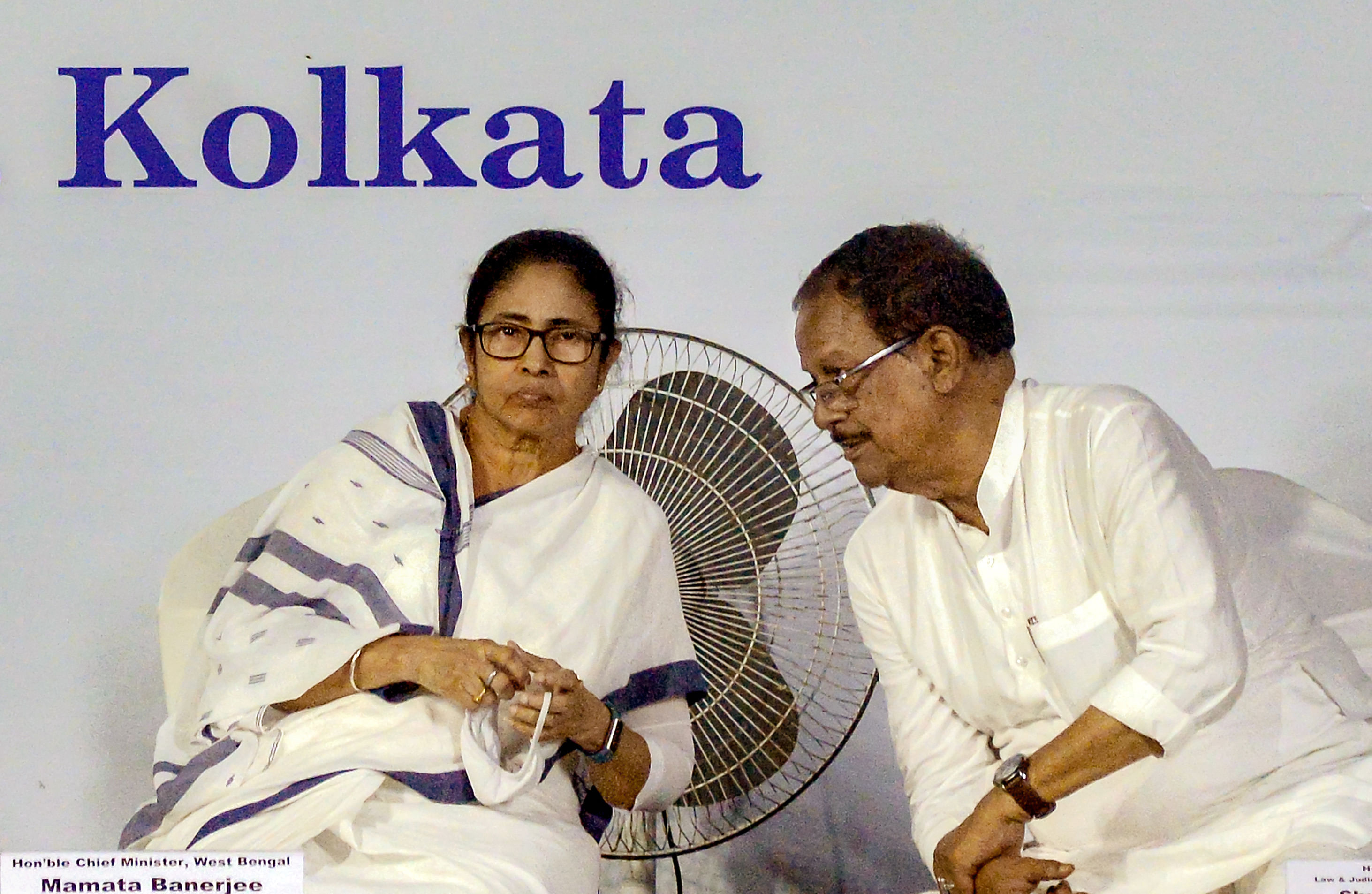 West Bengal Chief Minister Mamata Banerjee with State Law Minister Moloy Ghatak. Credit: PTI Photo