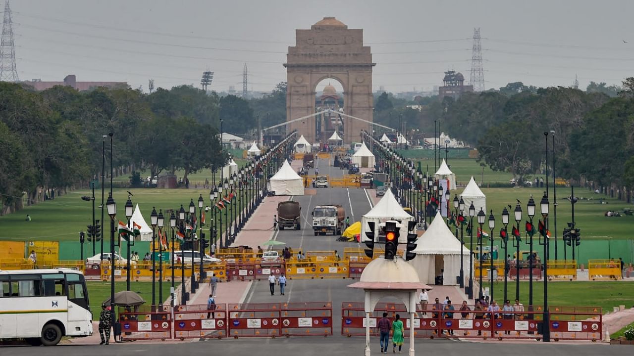 View of Rajpath at the Central Vista Avenue, in New Delhi. Credit: PTI Photo