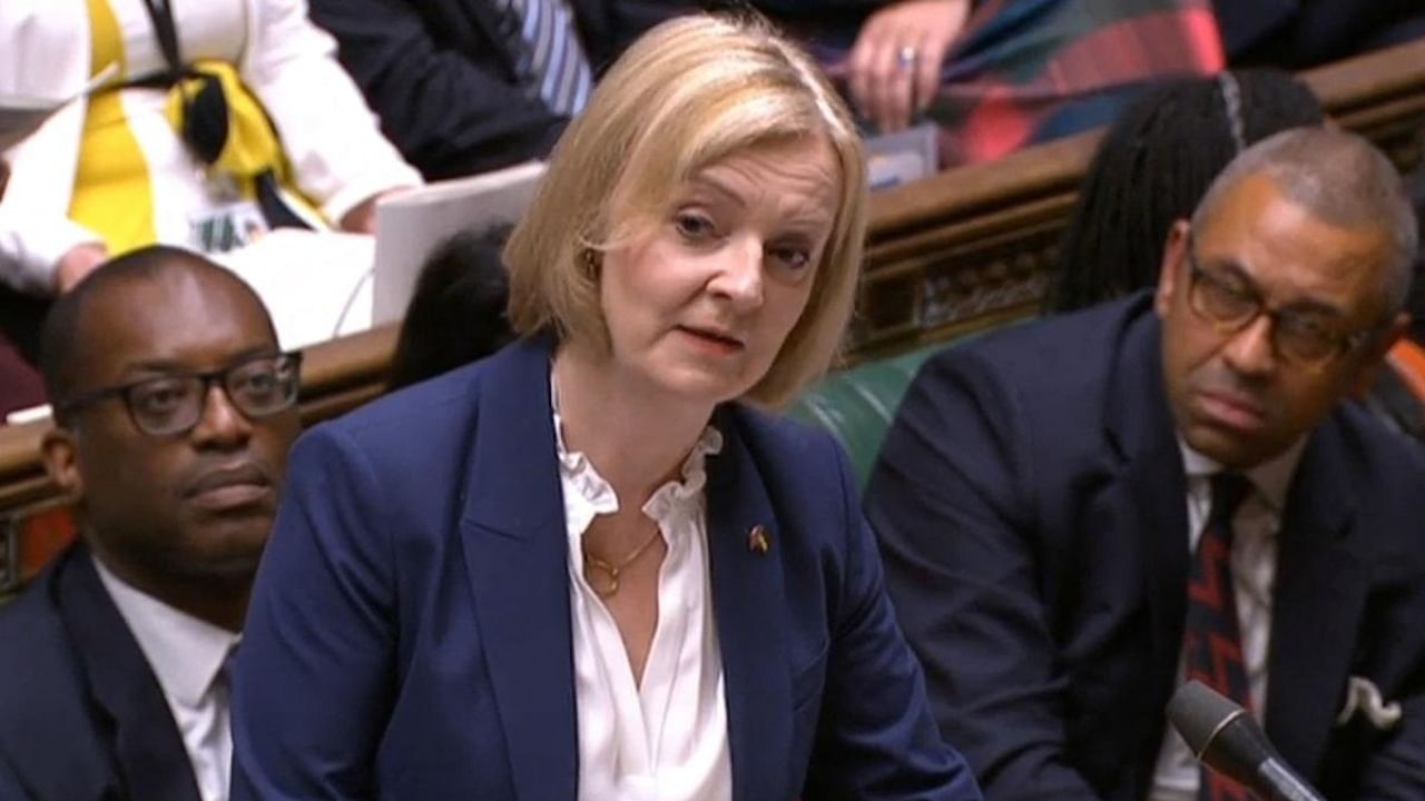 UK's Prime Minister Liz Truss speaks at the House of Commons, in London. Credit: AFP Photo