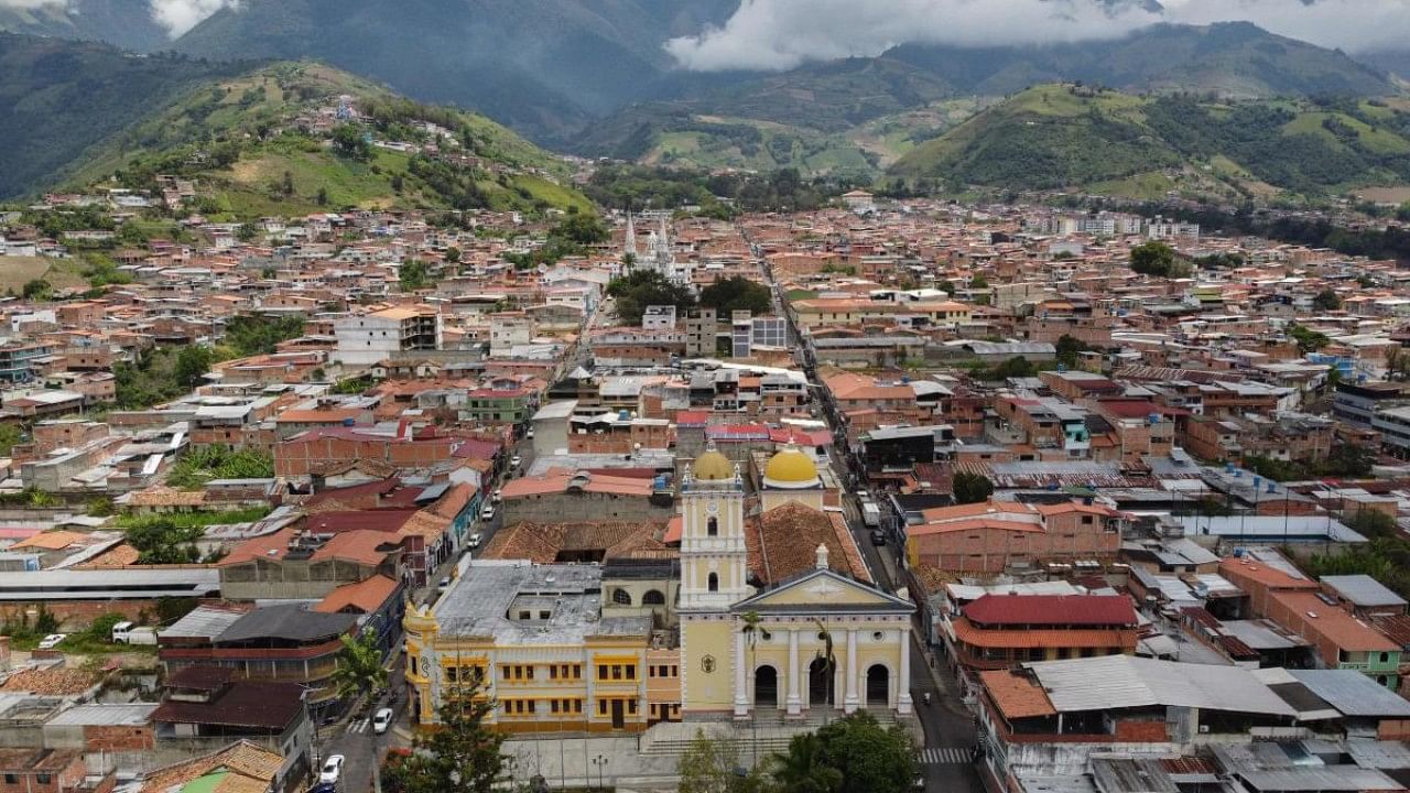 Aerial view of La Grita town, Tachira state, Venezuela. Credit: AFP Photo