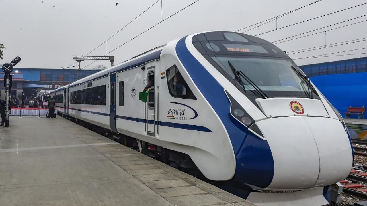 The maximum speed of the third Vande Bharat train is 180 kilometres per hour. Credit: PTI Photo