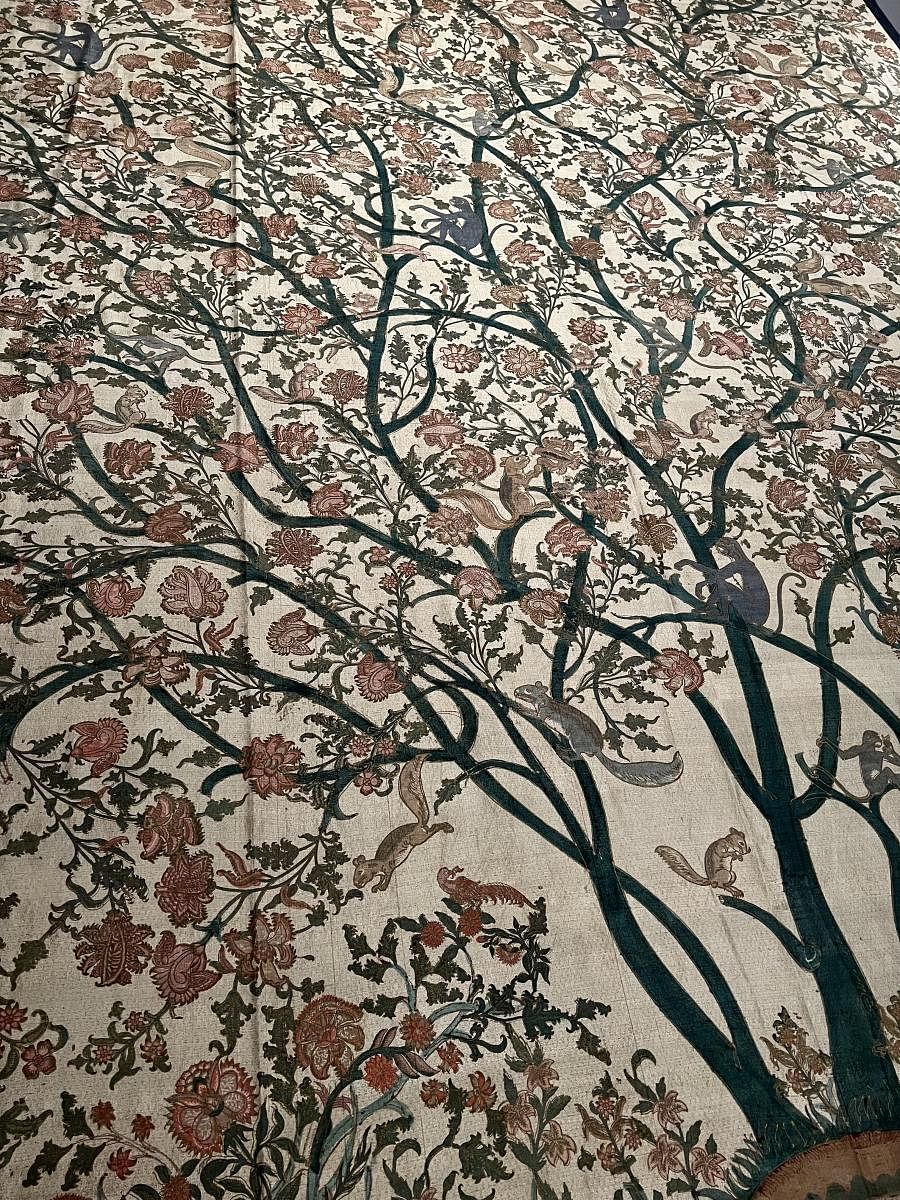 Tree of Life in silk- hand painting and block printing (Weavers Service Centre Mumbai, 1981)