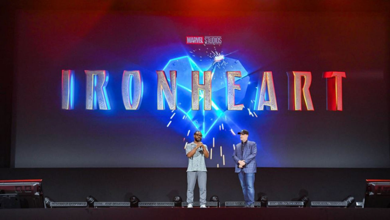 Ryan Coogler (left) and Kevin Feige (right) at the D23 Expo. Credit: Twitter/@Marvel