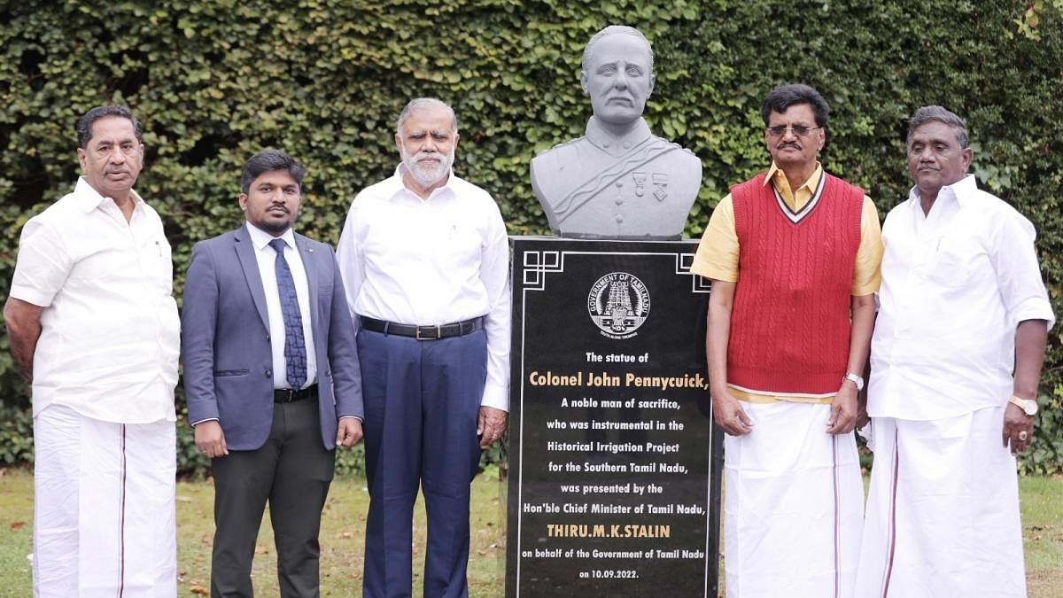 The Tamil Nadu government, to honour the British engineer’s services to the people of the southern part of the state, has installed a statue of John Pennycuick in his birthplace, Camberley, in the UK. Credit: Special arrangement