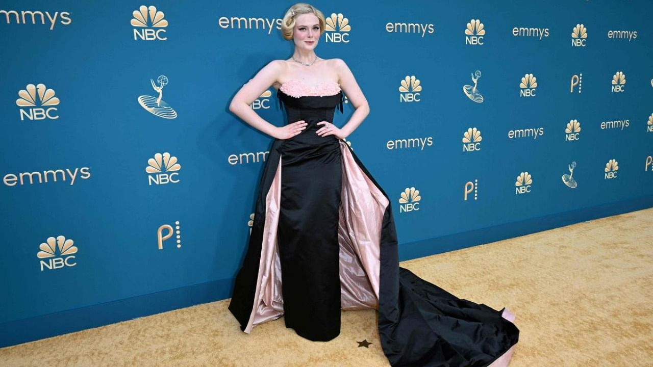 Actress Elle Fanning arrives for the 74th Emmy Awards at the Microsoft Theater in Los Angeles, California, on September 12, 2022. Credit: AFP Photo