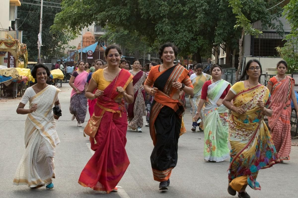 Over 1,000 women participated in The Saree Run in 2019.