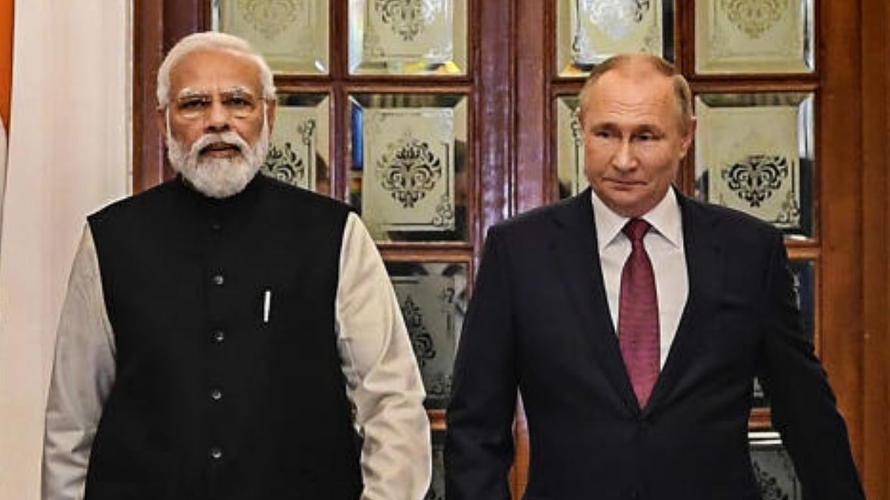 Prime Minister Narendra Modi and Russian President Vladimir Putin. Credit: PTI Photo