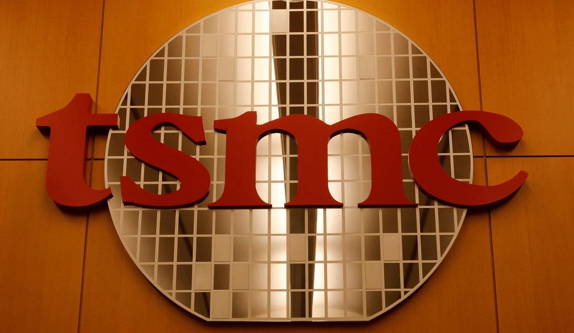 <div class="paragraphs"><p>A logo of Taiwan Semiconductor Manufacturing Co (TSMC) is seen at its headquarters in Hsinchu. </p></div>