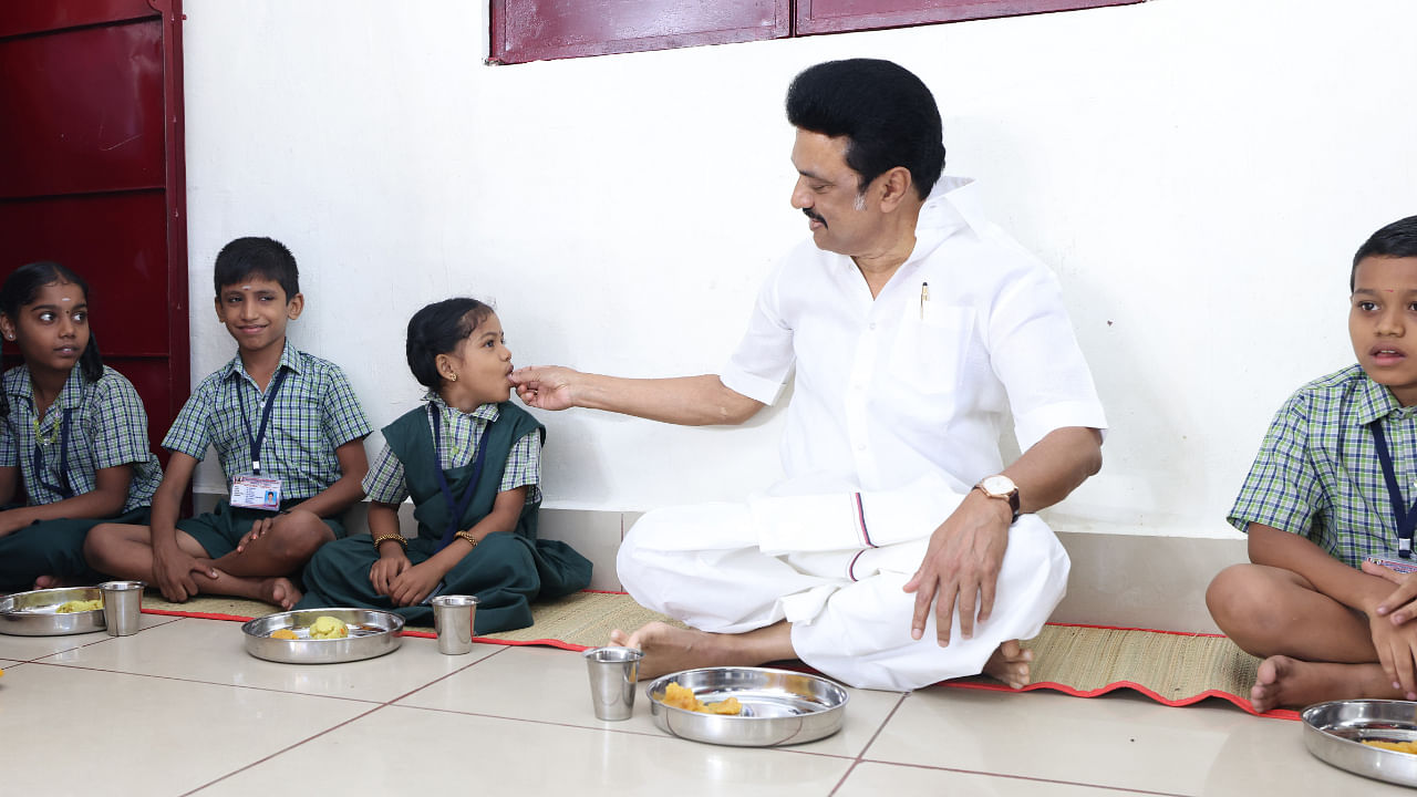 Chief Minister M K Stalin launched the ambitious scheme at a government-run school in the temple city of Madurai, 465 km from Chennai, and had breakfast with students. Credit: DH Photo