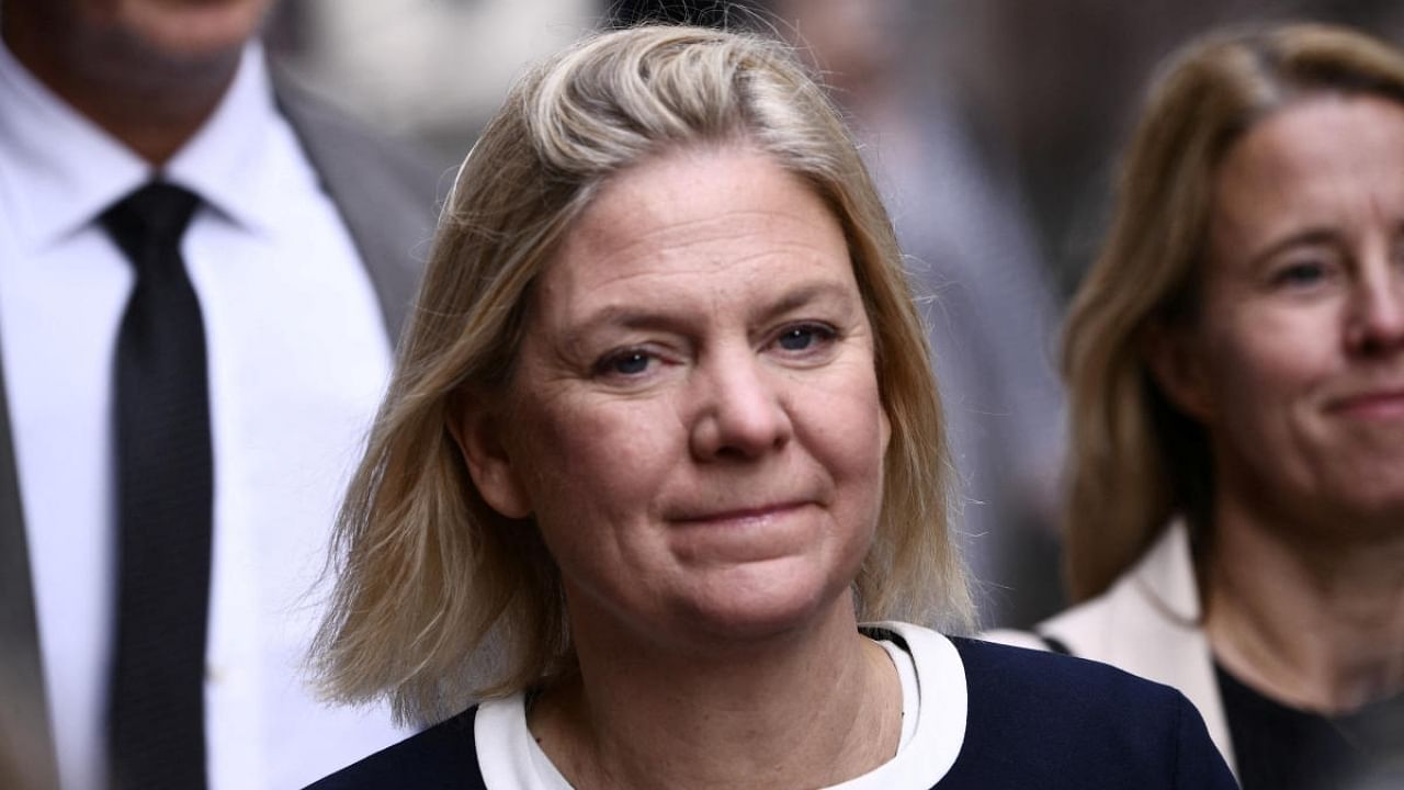 Sweden's Prime Minister Magdalena Andersson walks towards the Parliament to formally resign, in Stockholm, Sweden September 15, 2022. Credit: Reuters Photo