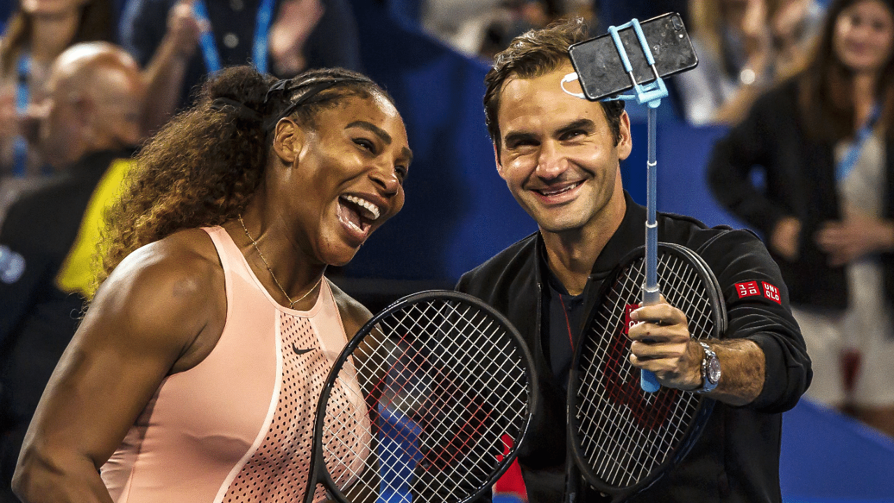 File Photo of Serena Williams of the US (L) and Roger Federer of Switzerland. Credit: AFP Photo