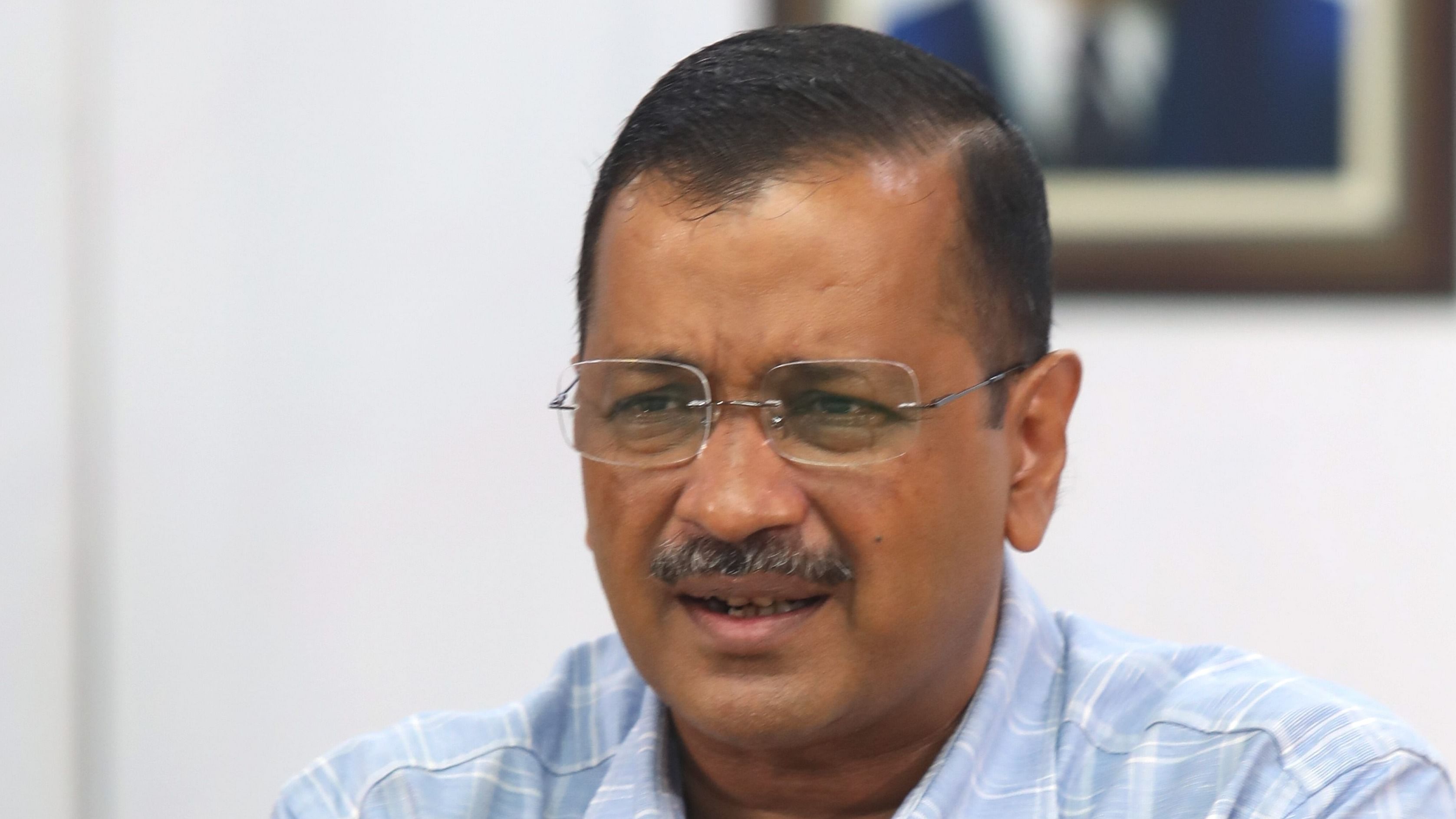 In his address, the AAP supremo said the news channels were being "threatened" in Gujarat not to invite AAP leaders for debates. Credit: PTI Photo