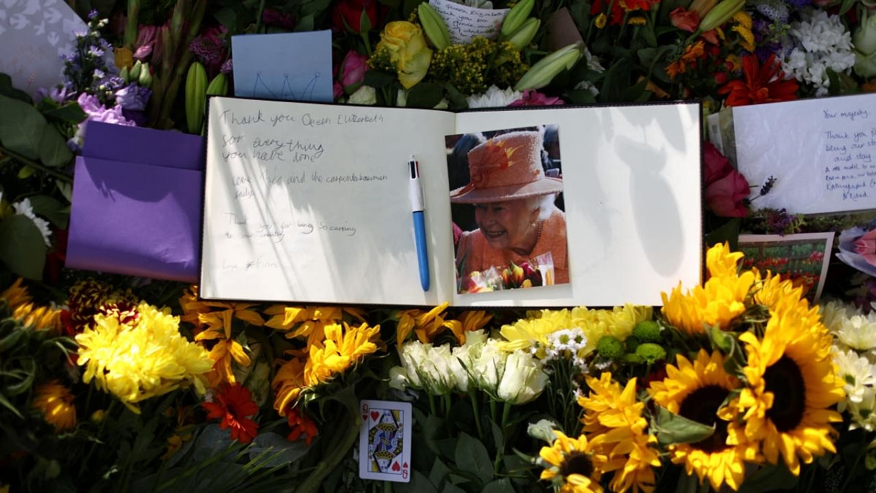 The televised committal service starts with royals, prime ministers and former and current members of the queen's household attending. Credit: Reuters Photo