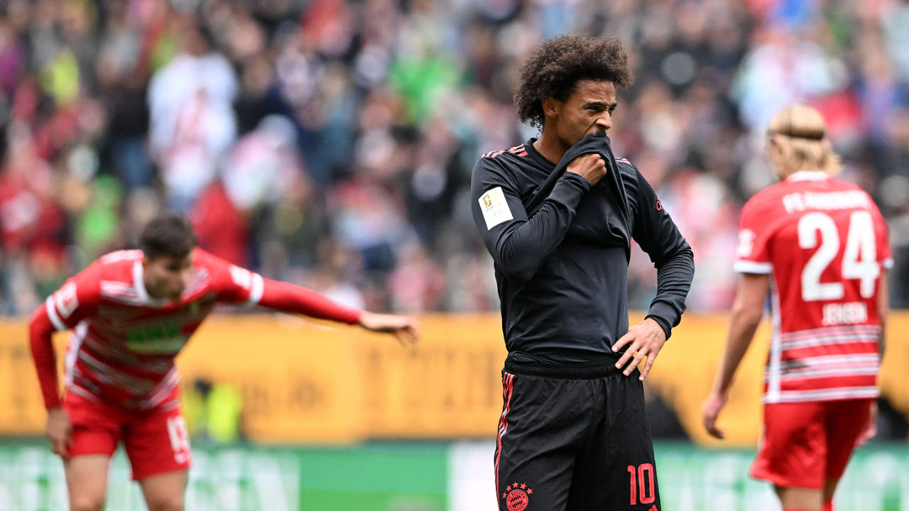 Leroy Sane reacts during Bayern Munich's 1-0 defeat against Augsburg, September 17, 2022. Credit: AFP Photo