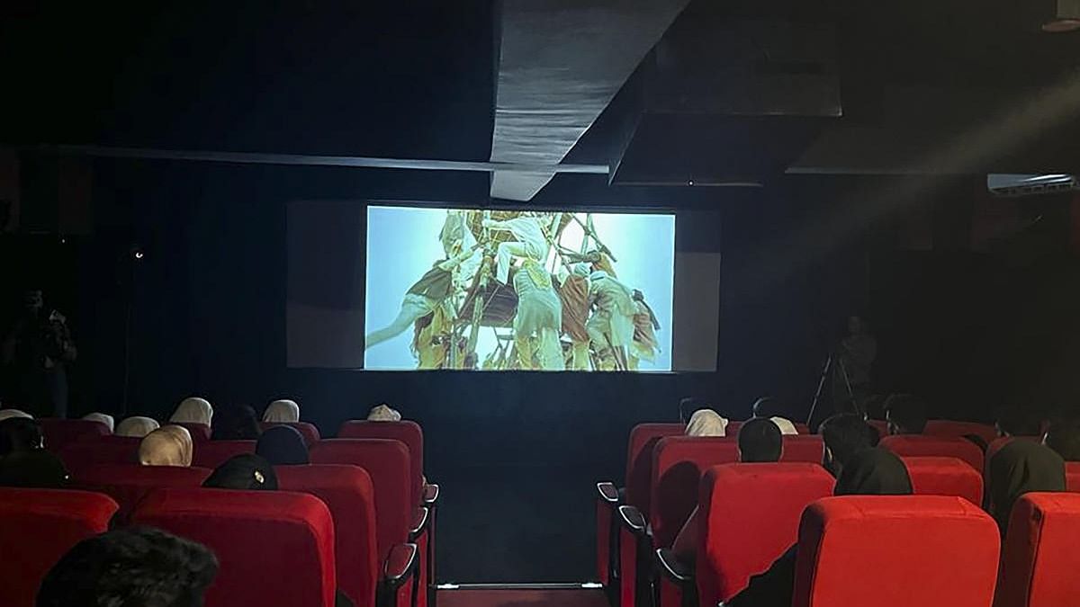 Inauguration of multipurpose cinema halls at Pulwama and Shopian. Credit: PTI Photo