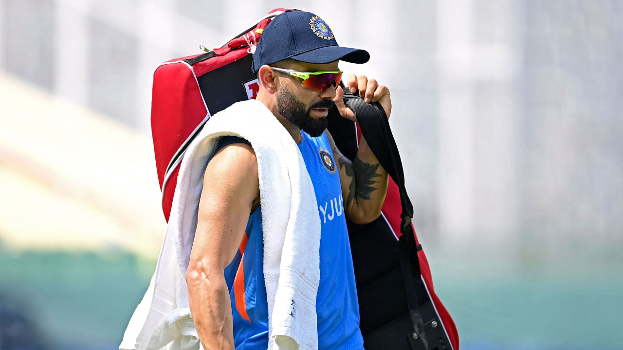 Virat Kohli attends a practice session in Mohali ahead of India's first T20 match against Australia in a three-match series, September 18, 2022. Credit: AFP Photo