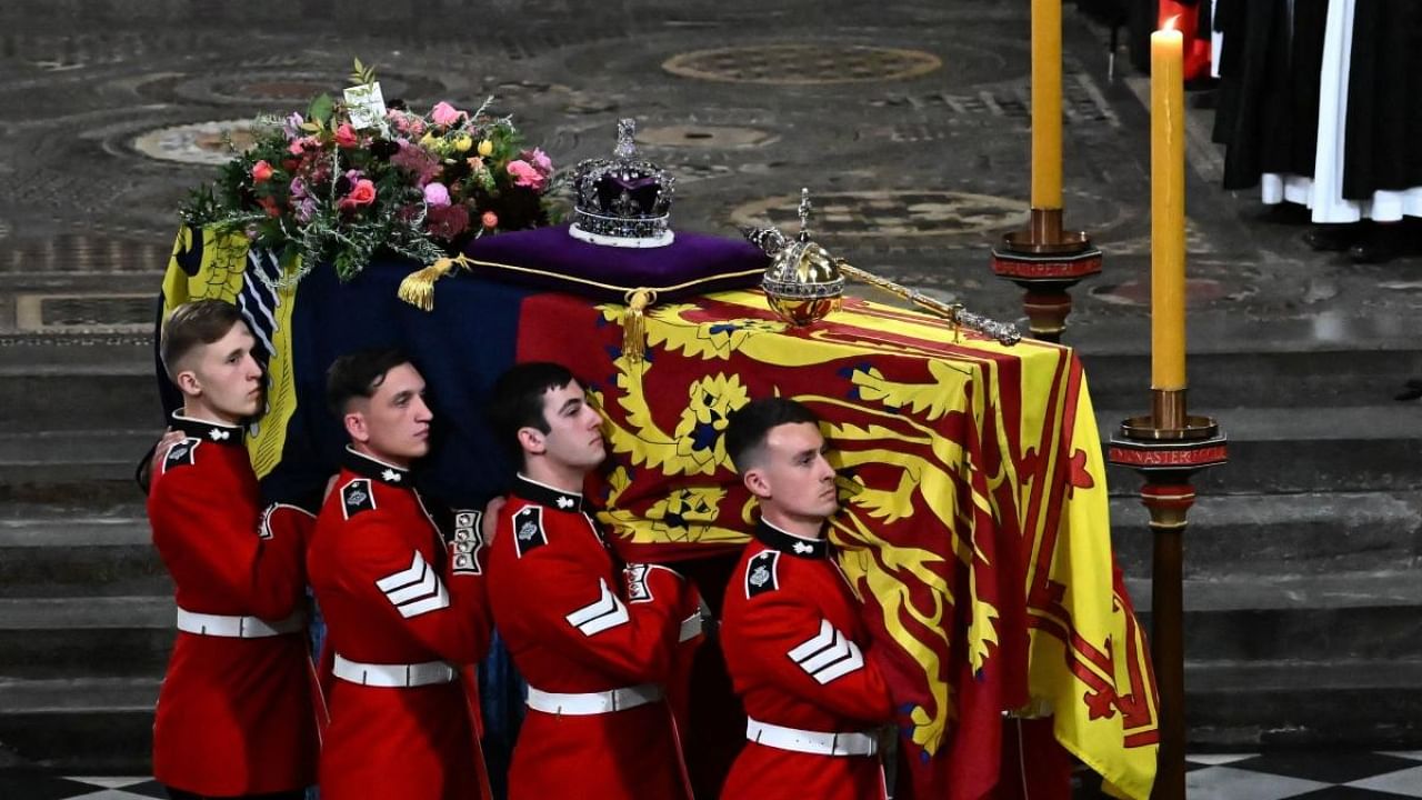 State Funeral Service for Britain's Queen Elizabeth II, at Westminster Abbey. Credit: PTI Photo