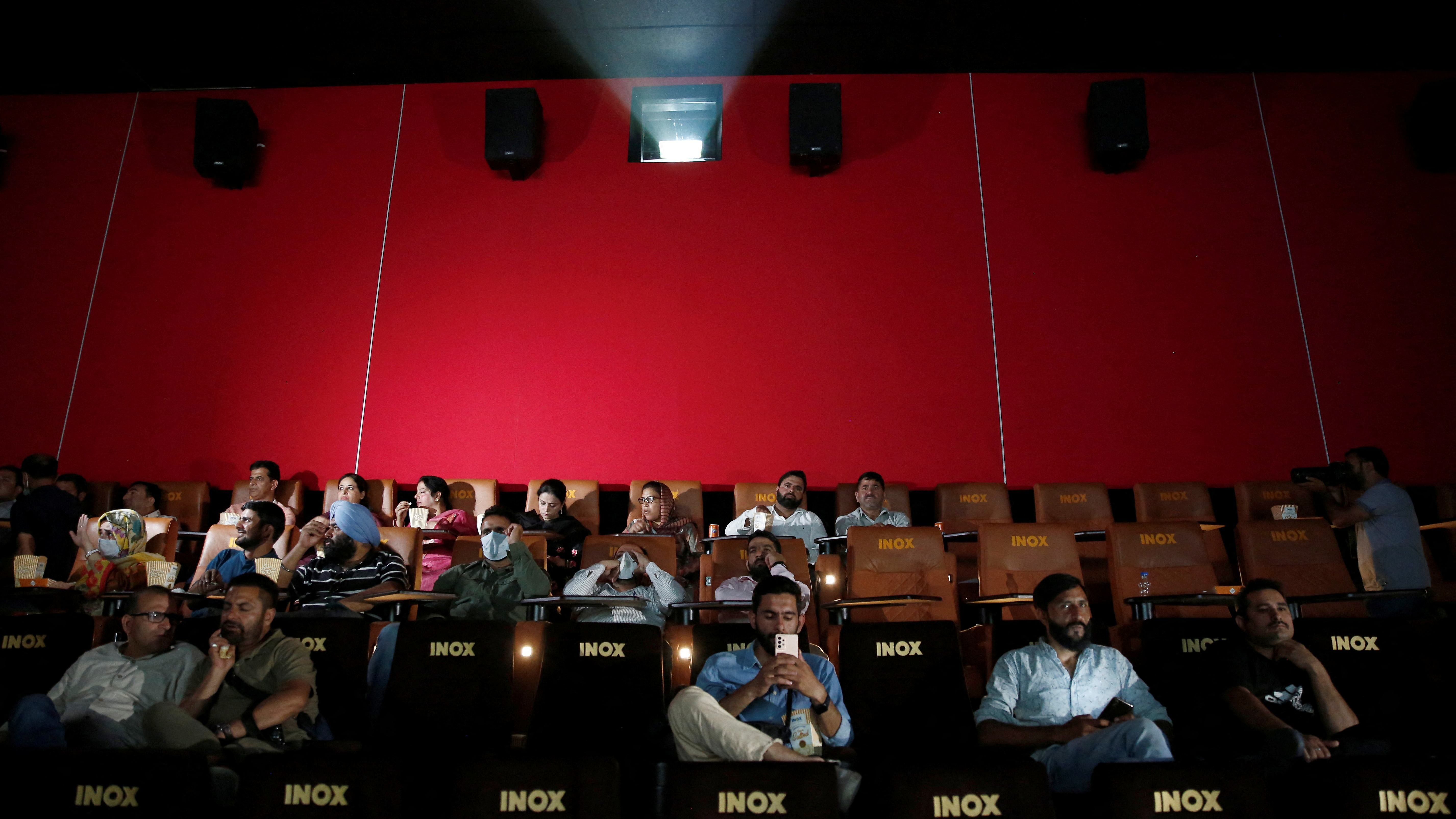 Jammu and Kashmir government officials watch "Laal Singh Chaddha" in Srinagar. Credit: Reuters Photo