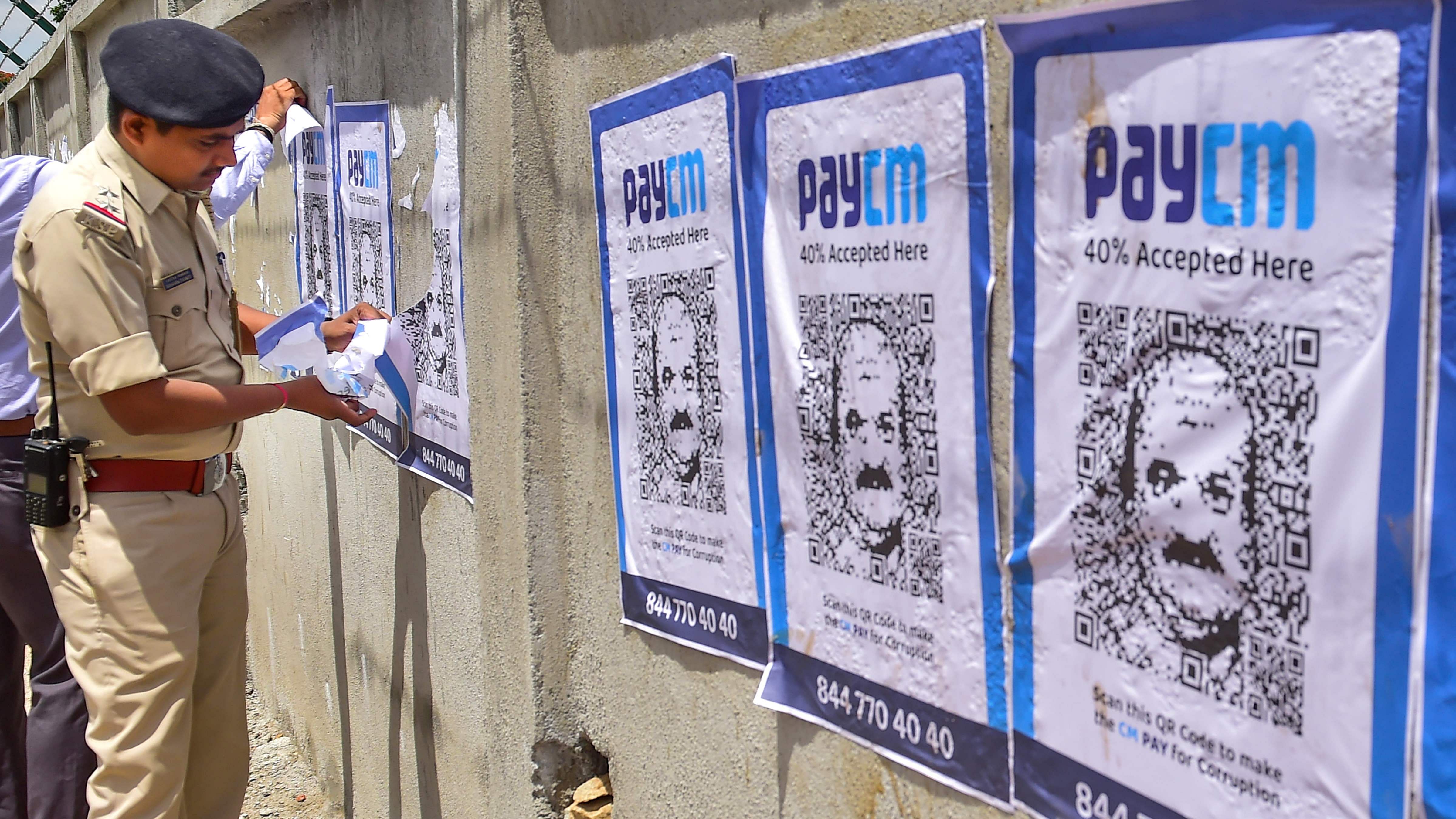 PayCM poster campaign in Bengaluru. Credit: PTI Photo
