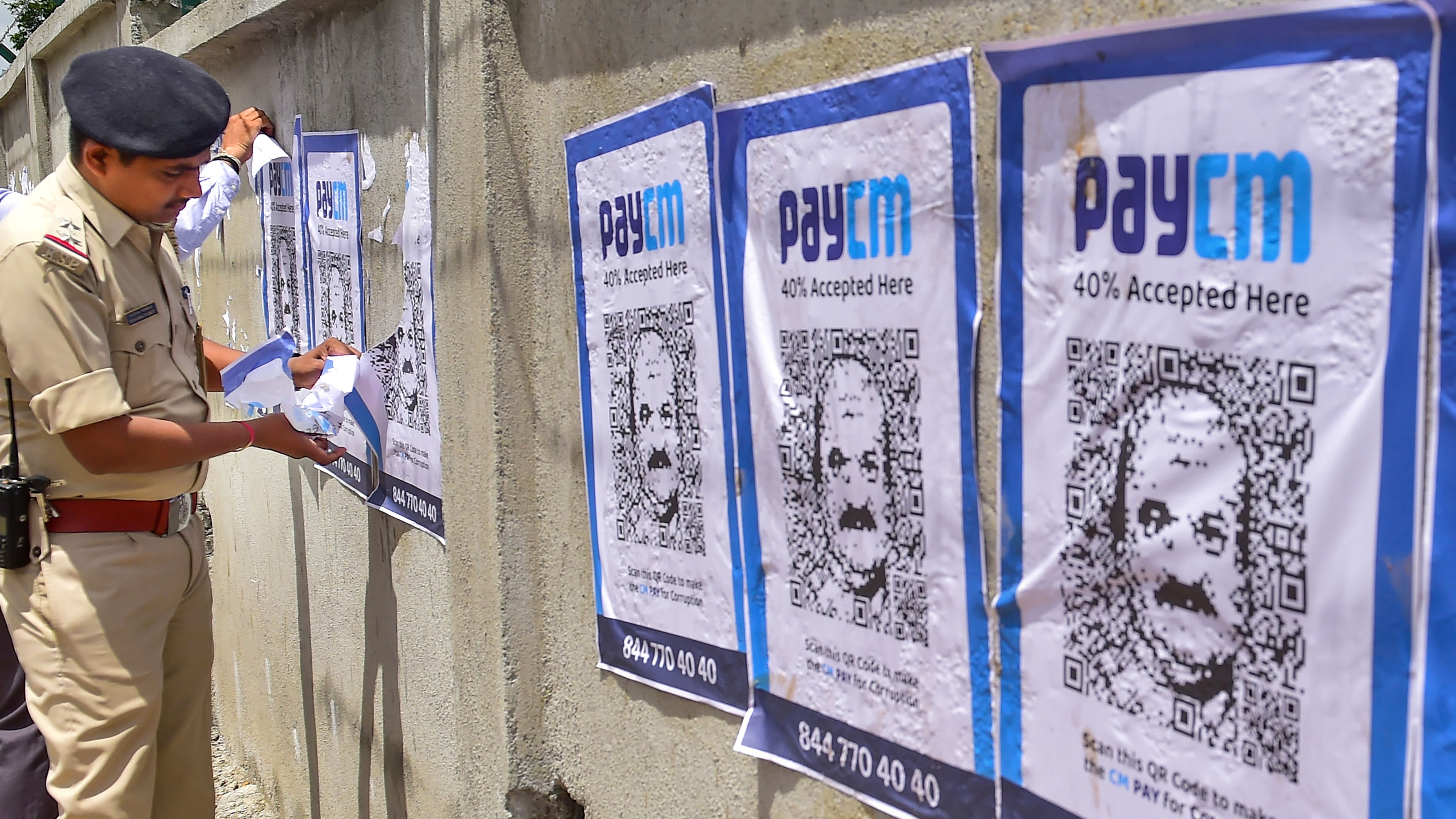 The ‘PayCM’ posters are being investigated, Madhuswamy said, not willing to blame the Congress. Credit: PTI Photo