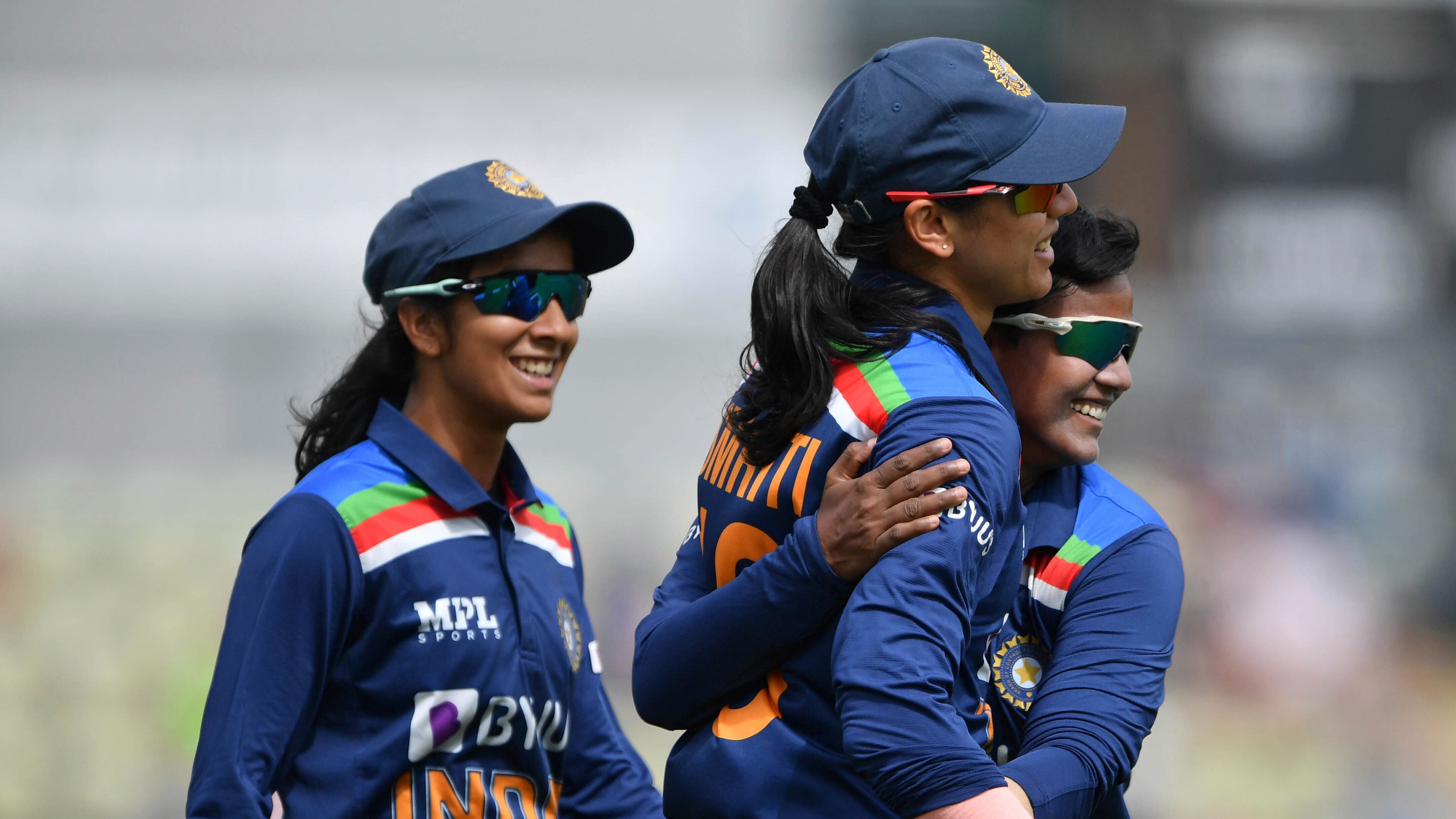 Deepti Sharma (centre). Credit: AP/PTI Photo