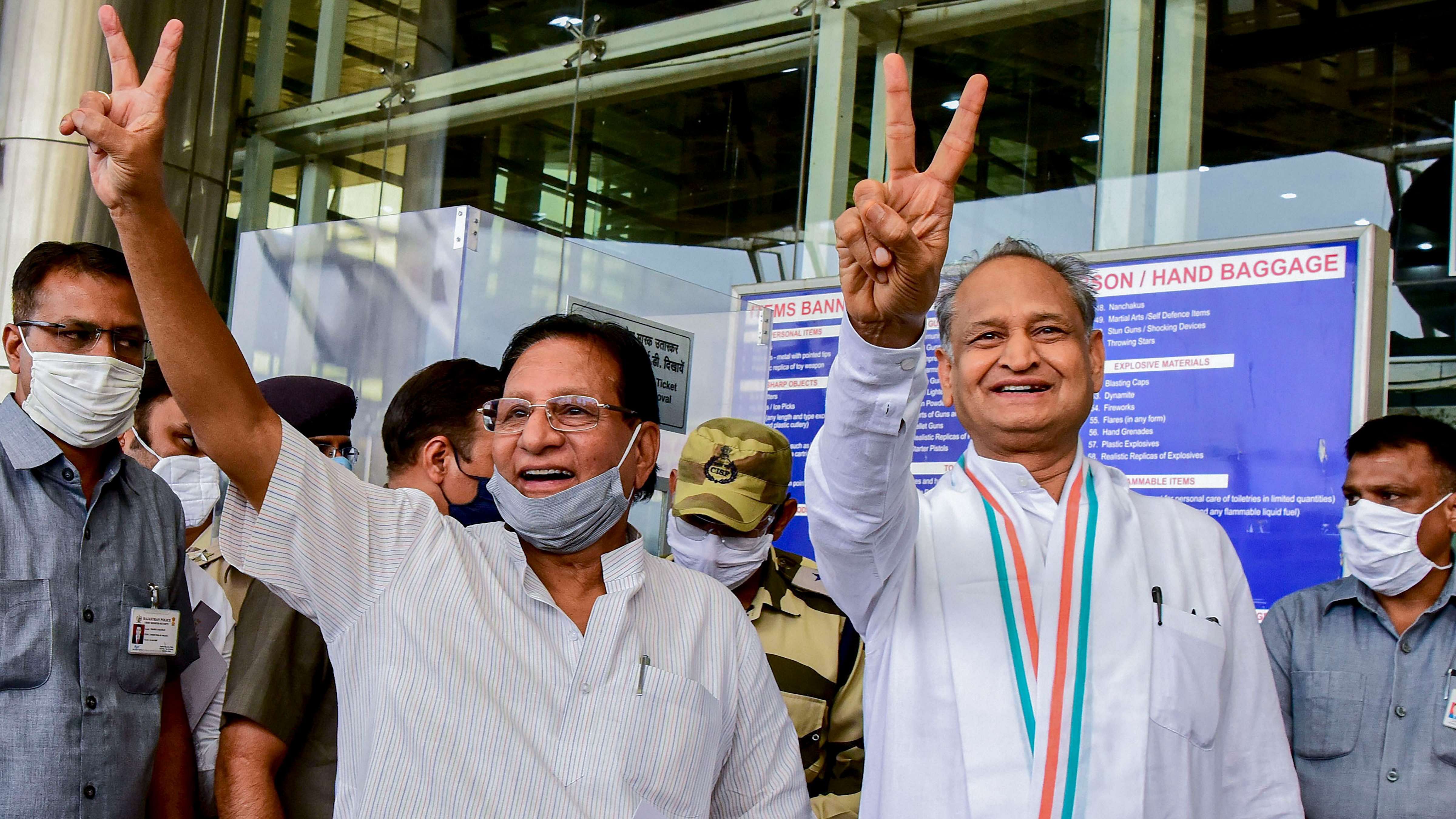 Rajasthan CM Ashok Gehlot and Congress leader Shanti Dhariwal. Credit: PTI Photo