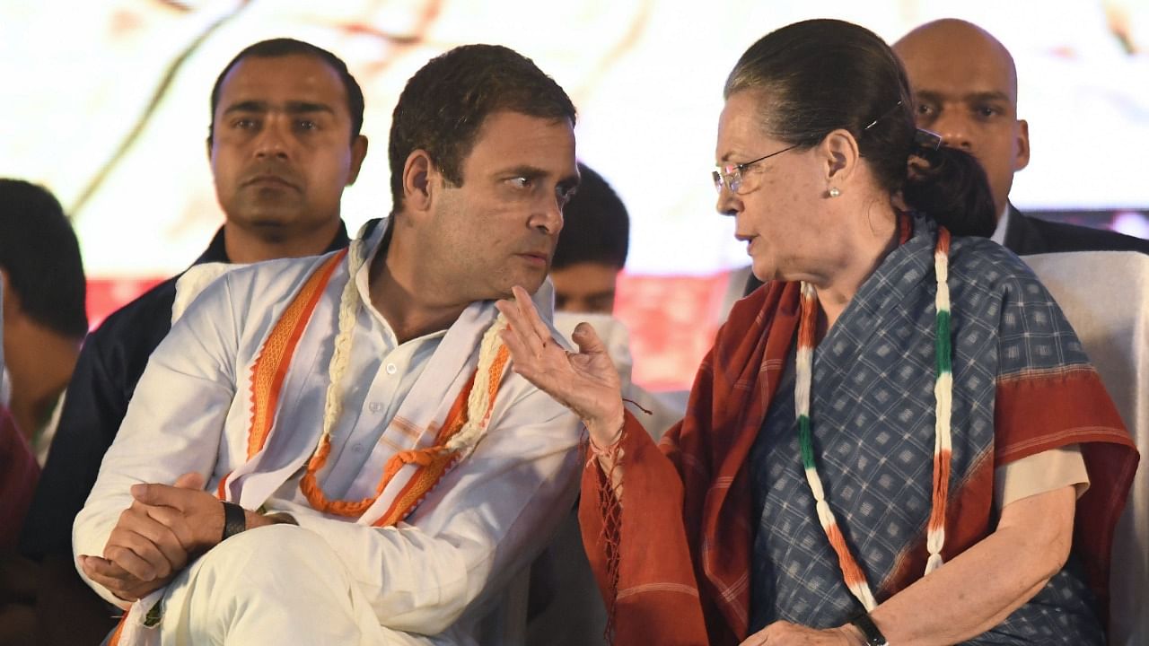 Congress leader Rahul Gandhi (left) and party president Sonia Gandhi. Credit: AFP File photo