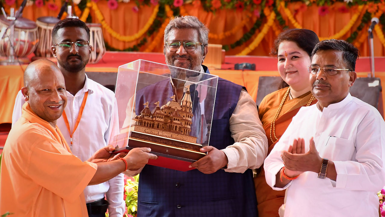 Uttar Pradesh CM Yogi Adityanath during a function on the birth anniversary of Bharat Ratna Lata Mangeshkar, in Ayodhya, Wednesday, Sept. 28, 2022. Credit: PTI Photo