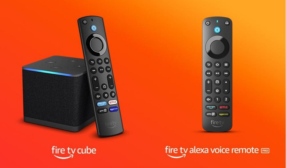 Amazon Fire TV Cube, Fire TV Alexa Voice Remote Pro. Credit: Amazon India