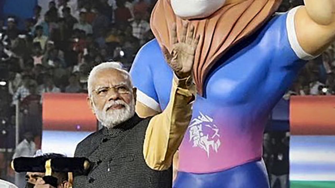 Prime Minister Narendra Modi during inauguration of 36th National Games in Ahmedabad. Credit: PTI Photo