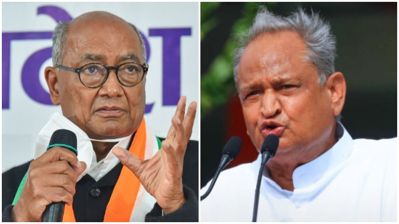 Rajasthan Chief Minister Ashok Gehlot and Digvijaya Singh. Credit: PTI Photos