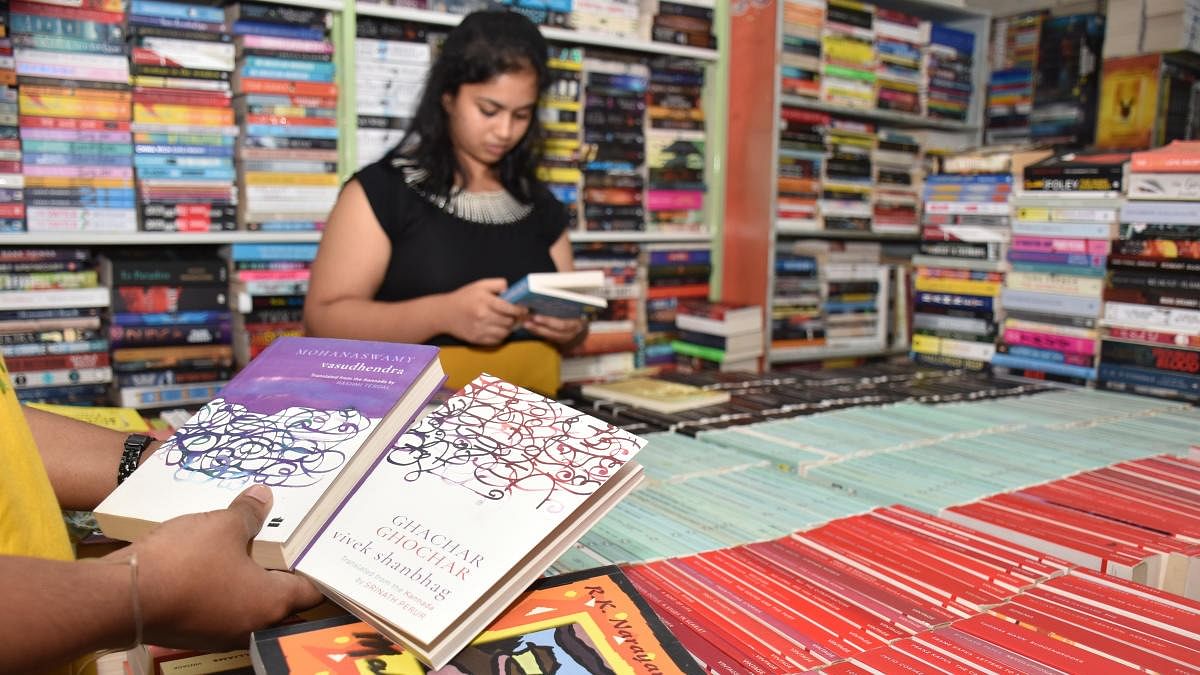 There has been a steady rise in the appetite and appreciation for translated literature, say bookstore owners. Credit: DH Photo by B K Janardhan