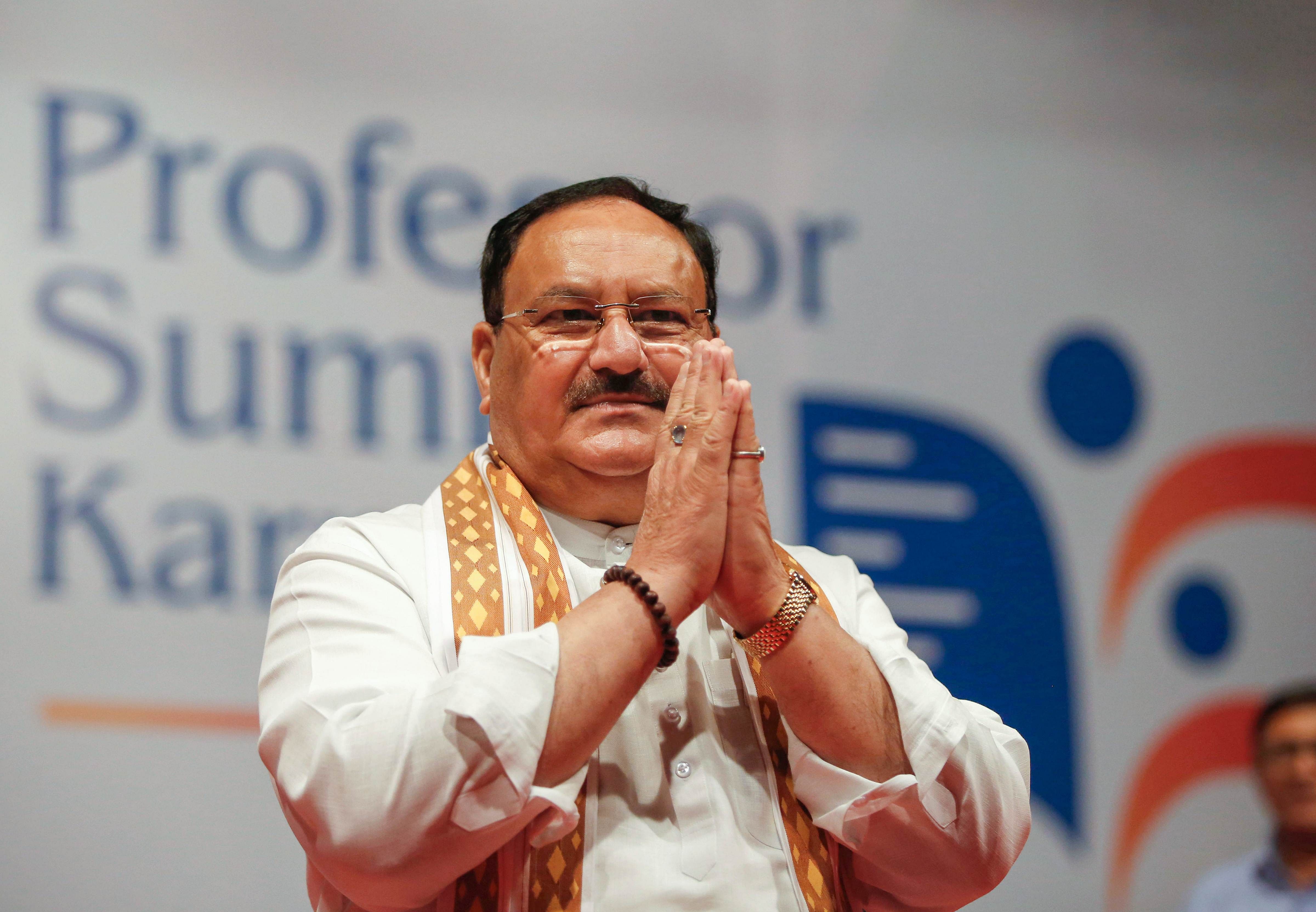 Nadda had asked the party workers to show the door to the government which "failed to protect the Lord's treasury" and said time has come for a "double engine government" in Odisha.  Credit: PTI Photo