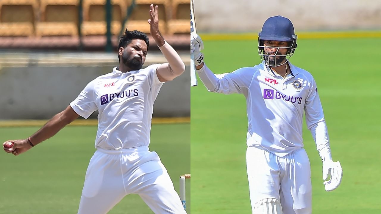 Seamer Mukesh Kumar (L) and batter Rajat Patidar. Credit: PTI File Photos