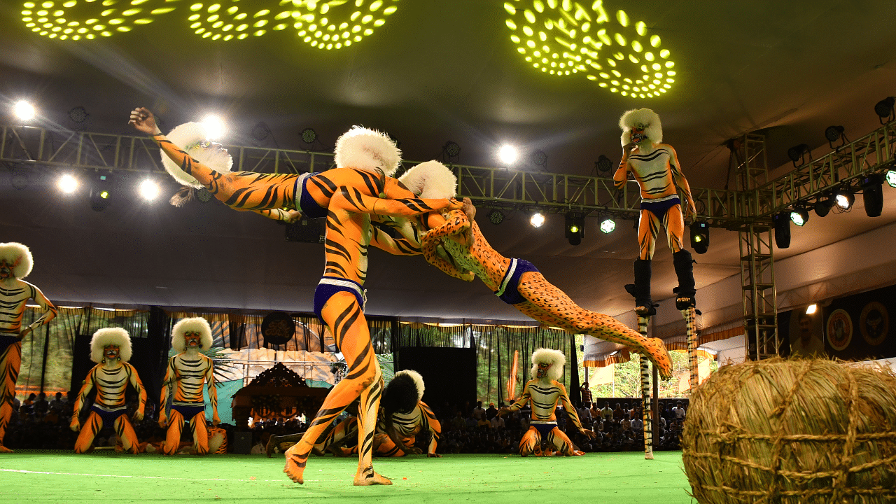 The traditional tiger dance 'Pilinalike Prathishtana'. Credit: DH File Photo/Representative Image