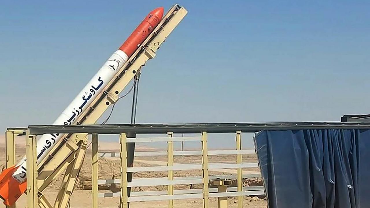 Saman test tug rocket before being launched, in Iran. Credit: AP/PTI Photo